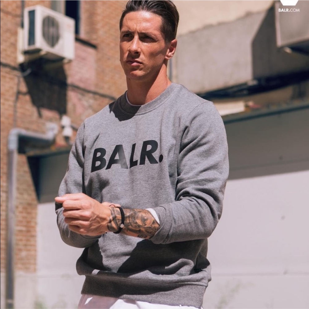 BALR GREY UNISEX CREWNECK SWEATER